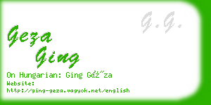 geza ging business card